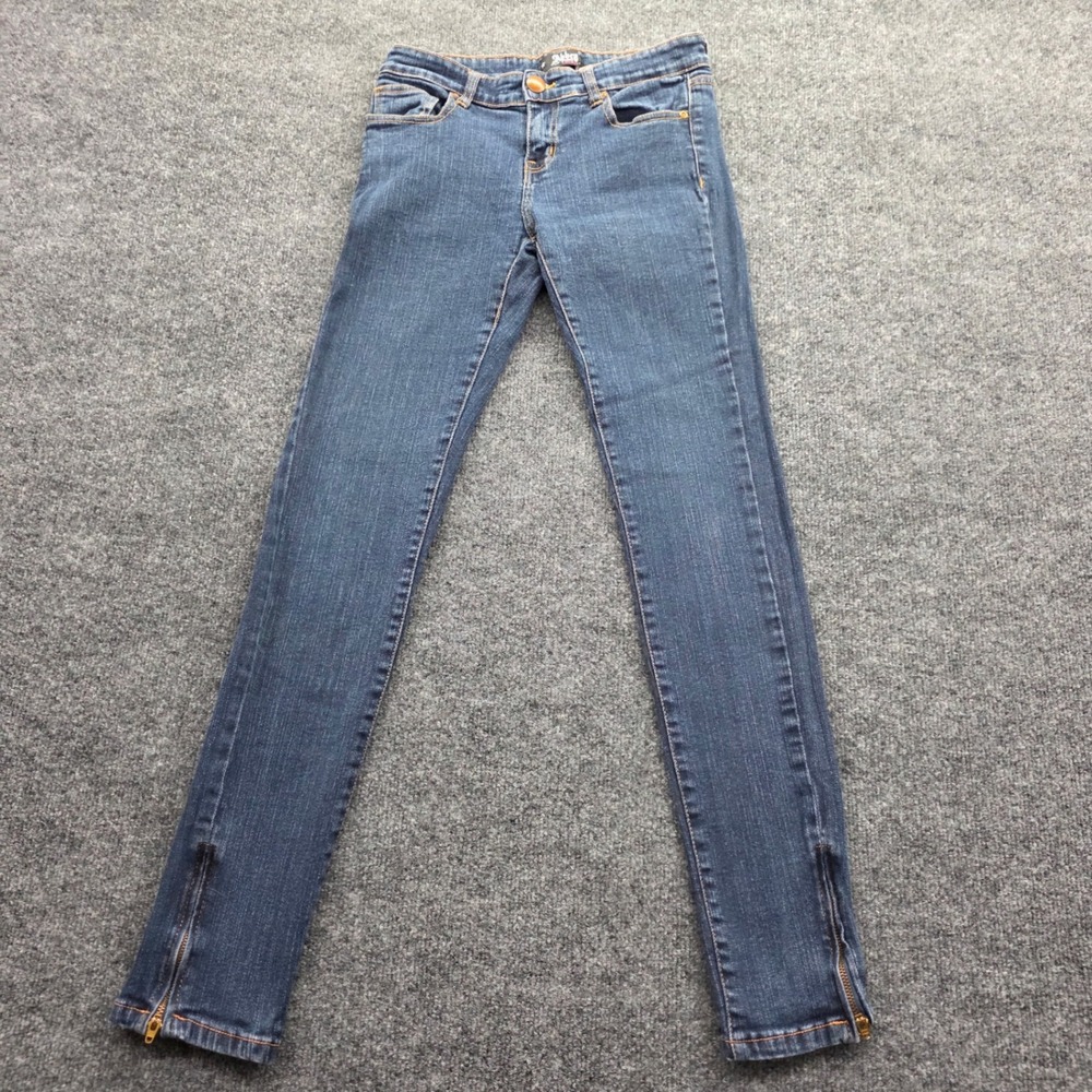 Abbey Dawn Skinny Jeans Avril Lavigne Star Pocket Ankle Zip Dark Wash 28 Womens